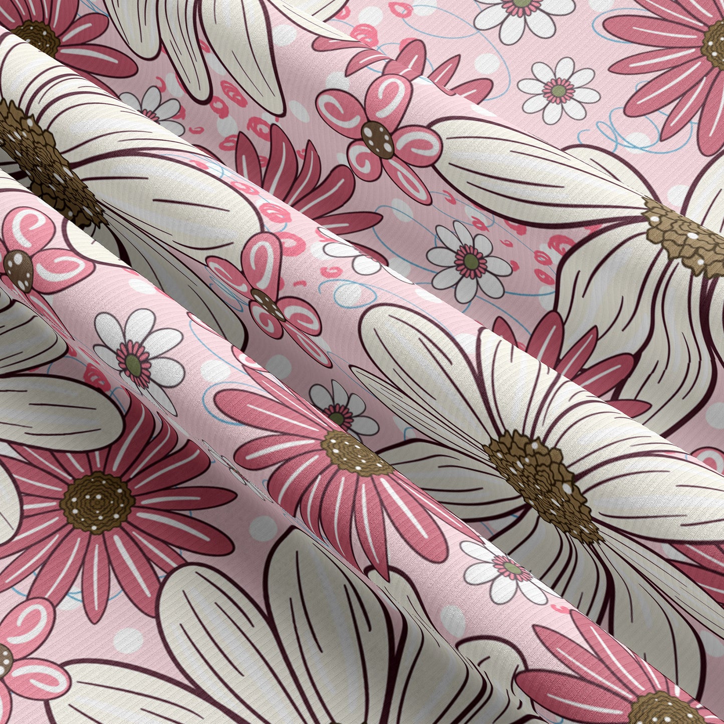 Floral Rib Knit Fabric RBK1616
