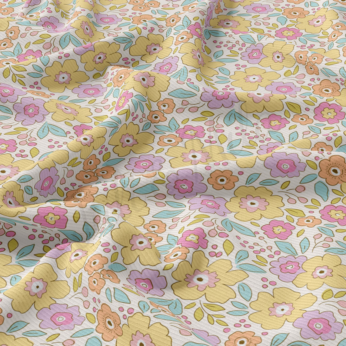 Rib Knit Fabric  RBK1645 Floral