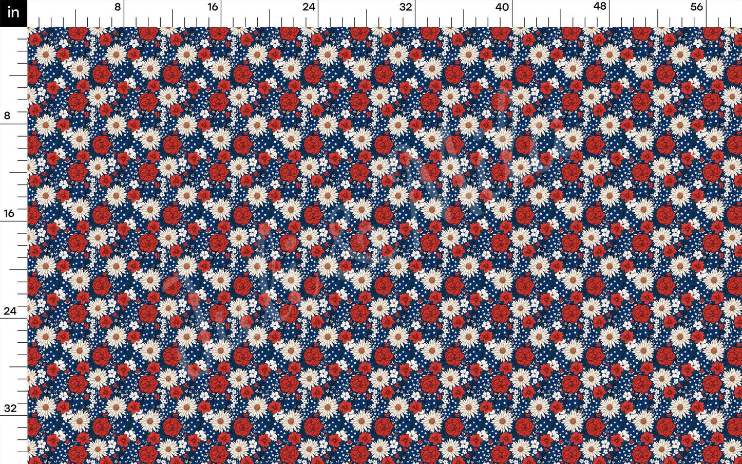 4th of July Patriotic Bullet Textured Fabric AA1683