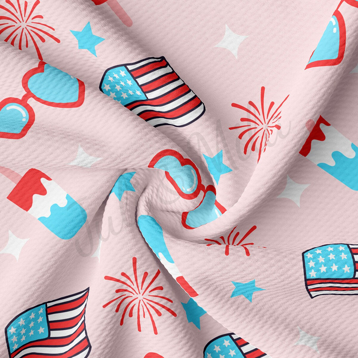 4th of July Patriotic Bullet Textured Fabric AA1781