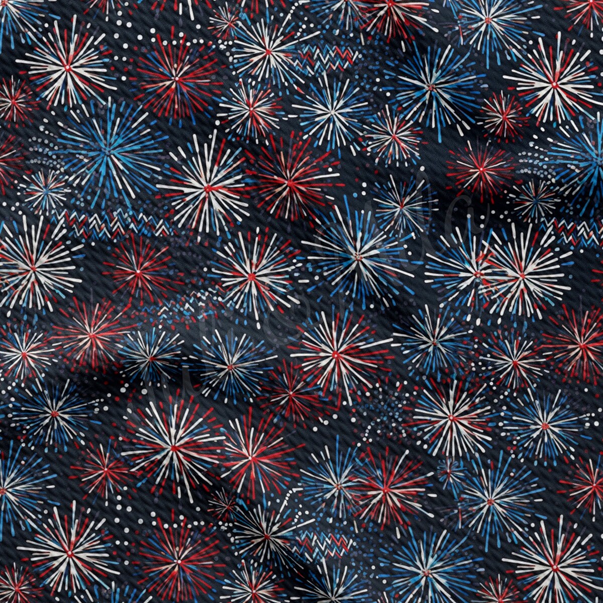 4th of July Embroidery Printed Liverpool Bullet Textured Fabric AA1793