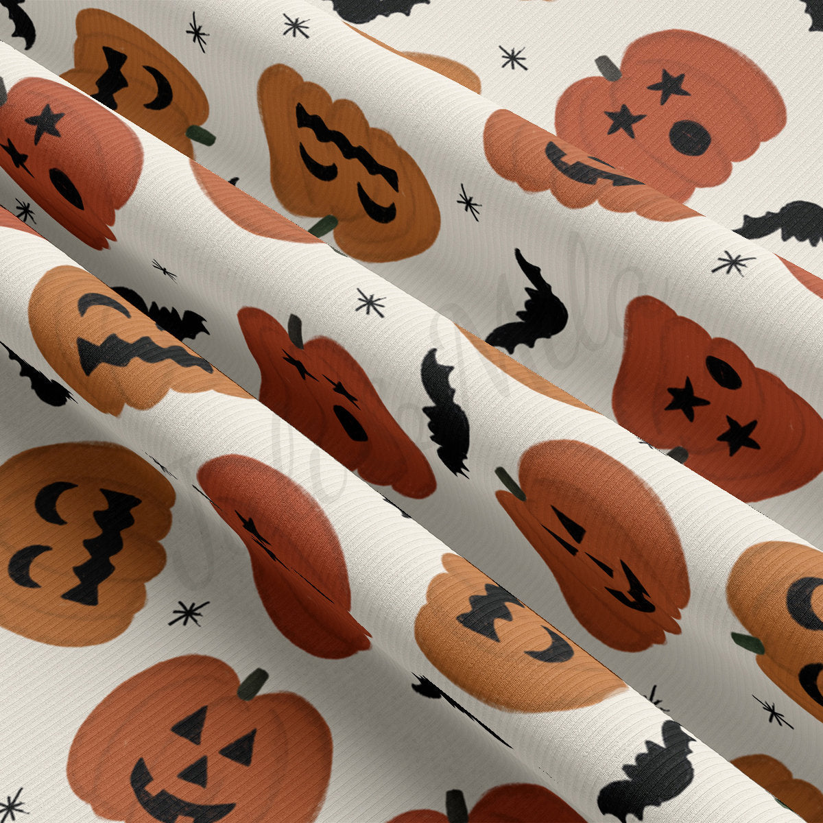 Autumn Fall Halloween Rib Knit Fabric  RBK1838