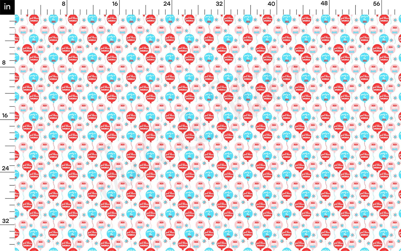 4th of July Patriotic Bullet Textured Fabric AA1798