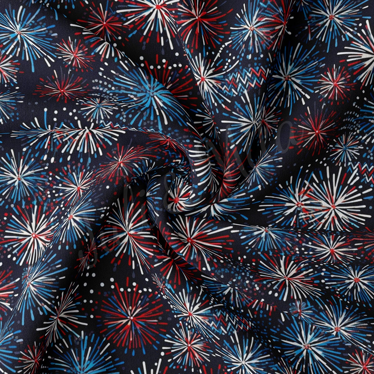 4th of July Patriotic  Double Brushed Polyester Fabric  DBP1793