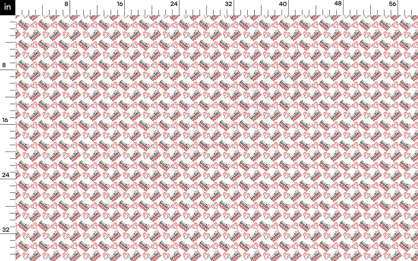 Baseball Mama Rib Knit Fabric RBK1779