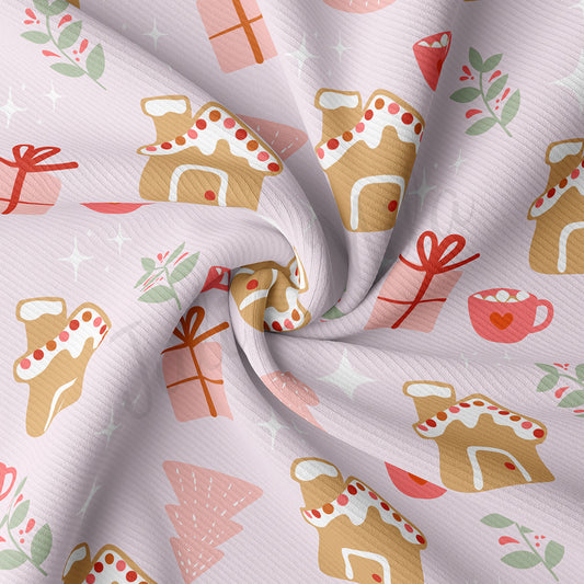 Christmas Rib Knit Fabric RBK1795