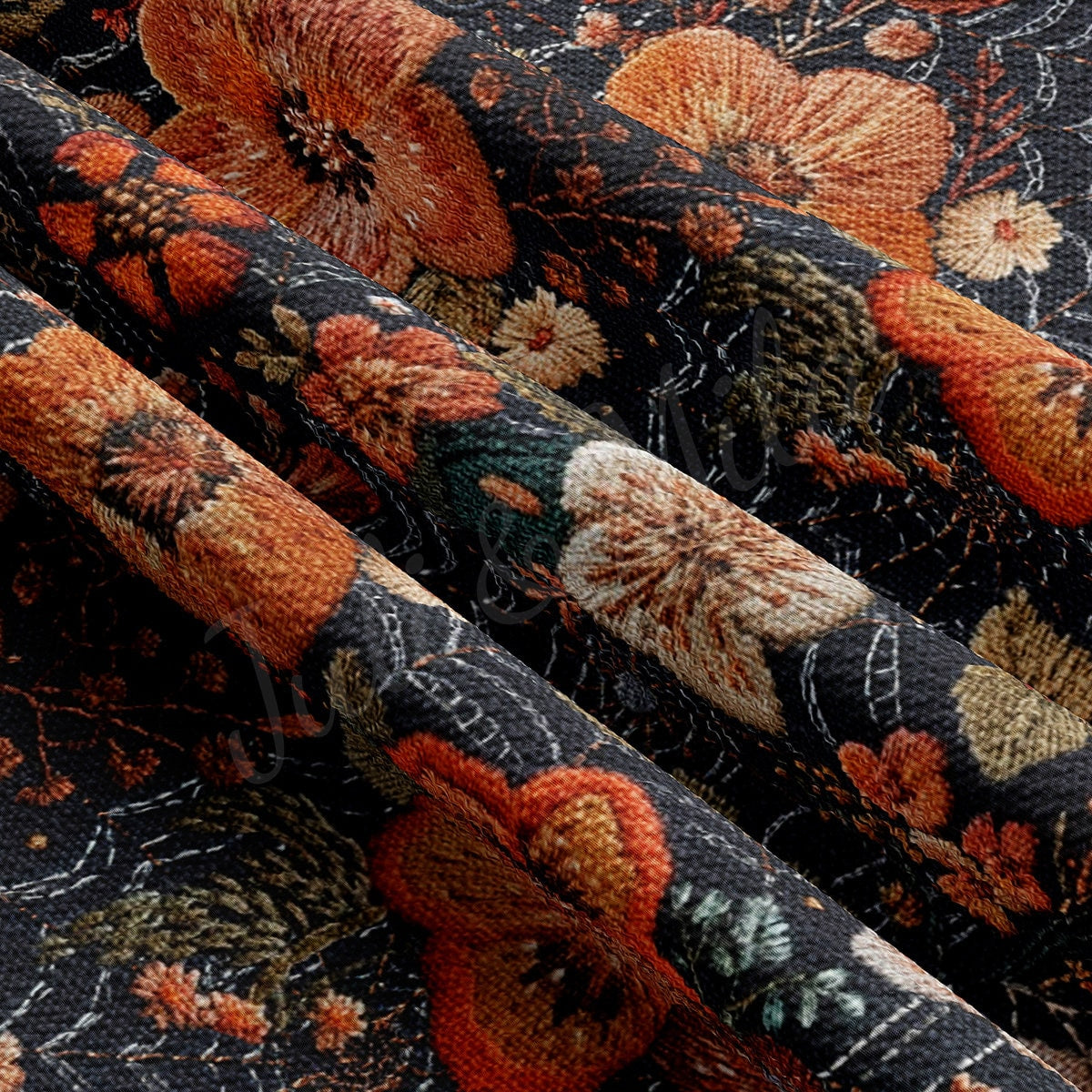 Autumn Fall Halloween Bullet Textured Fabric AA1817
