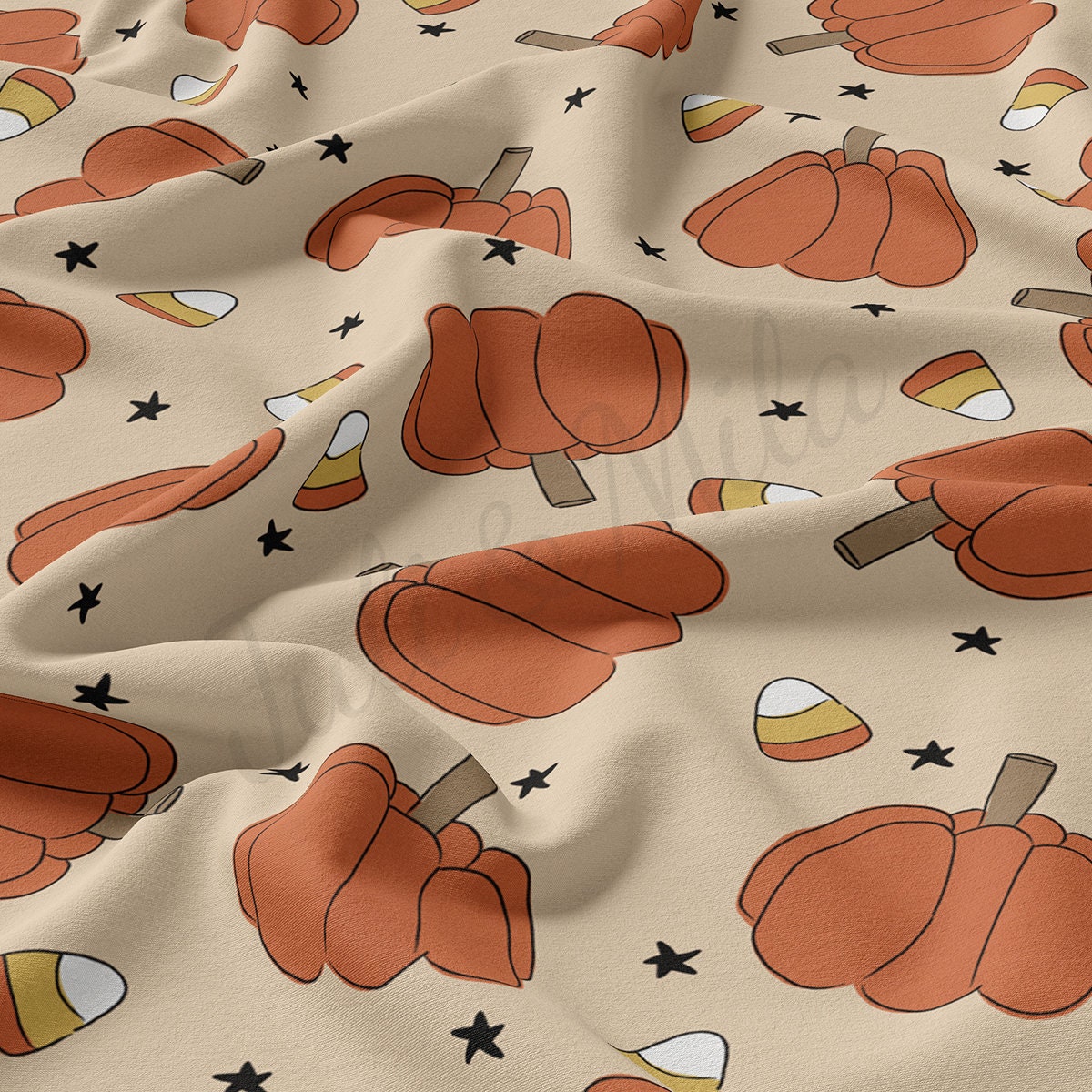 Double Brushed Polyester Fabric DBP1837 Halloween Autumn Fall