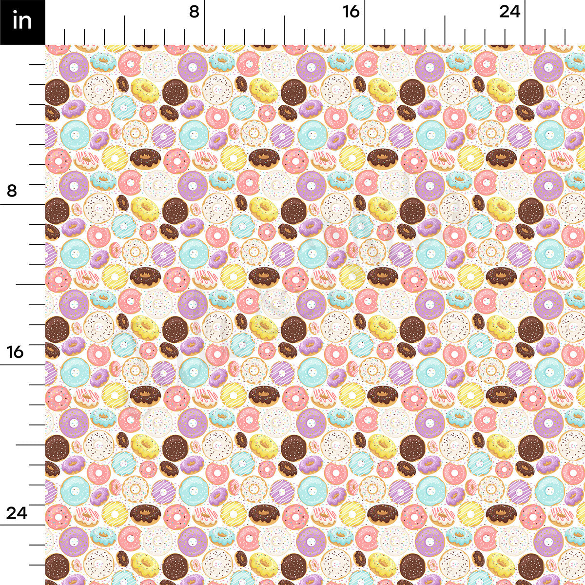 100% Cotton Fabric By the Yard Printed in USA Cotton Sateen -  Cotton Donuts