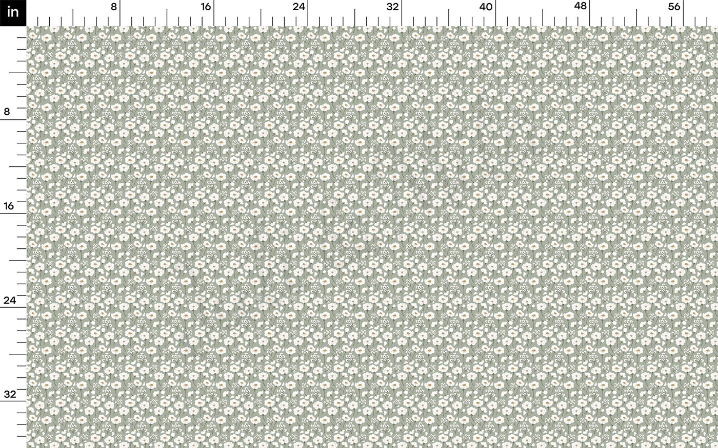 100% Cotton Fabric By the Yard Printed in USA Cotton Sateen - Floral Cotton Flower