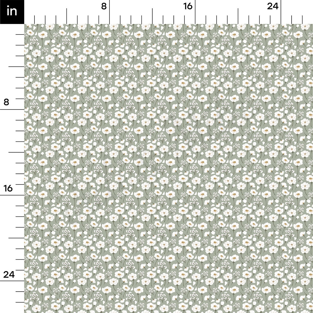 100% Cotton Fabric By the Yard Printed in USA Cotton Sateen - Floral Cotton Flower
