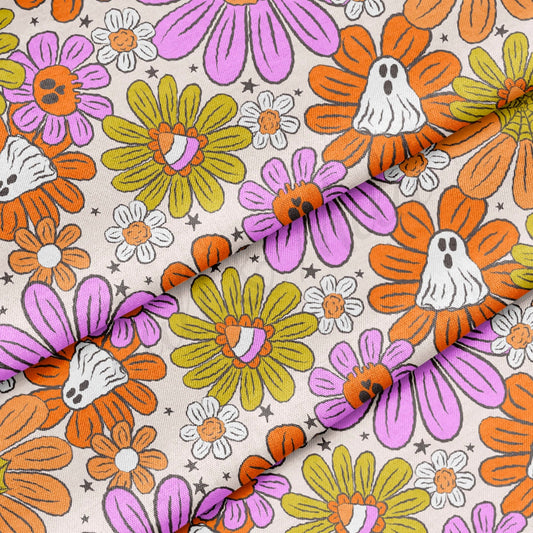 100% Cotton Fabric By the Yard Printed in USA Cotton Sateen - Cotton Halloween Fall Pumpkins СTN1882