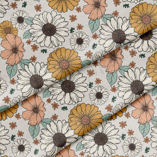 100% Cotton Fabric By the Yard Printed in USA Cotton Sateen -  Cotton floral СTN1858