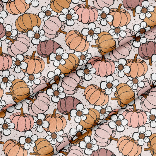 100% Cotton Fabric By the Yard Printed in USA Cotton Sateen - Cotton Halloween Fall Pumpkins СTN1866