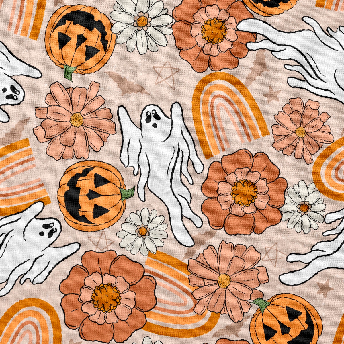 100% Cotton Fabric By the Yard Printed in USA Cotton Sateen -  Cotton Halloween  СTN1889