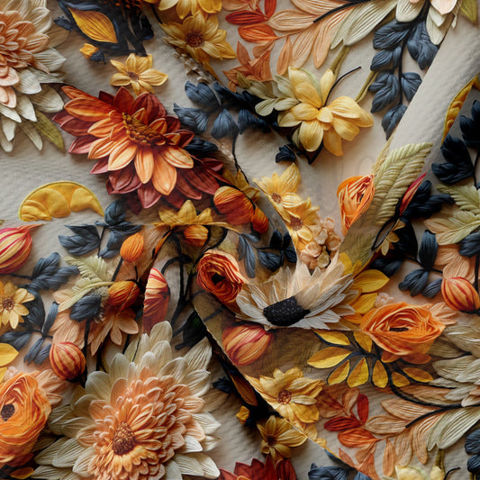 Bullet Textured Fabric  AA1917  flowers Embroidery