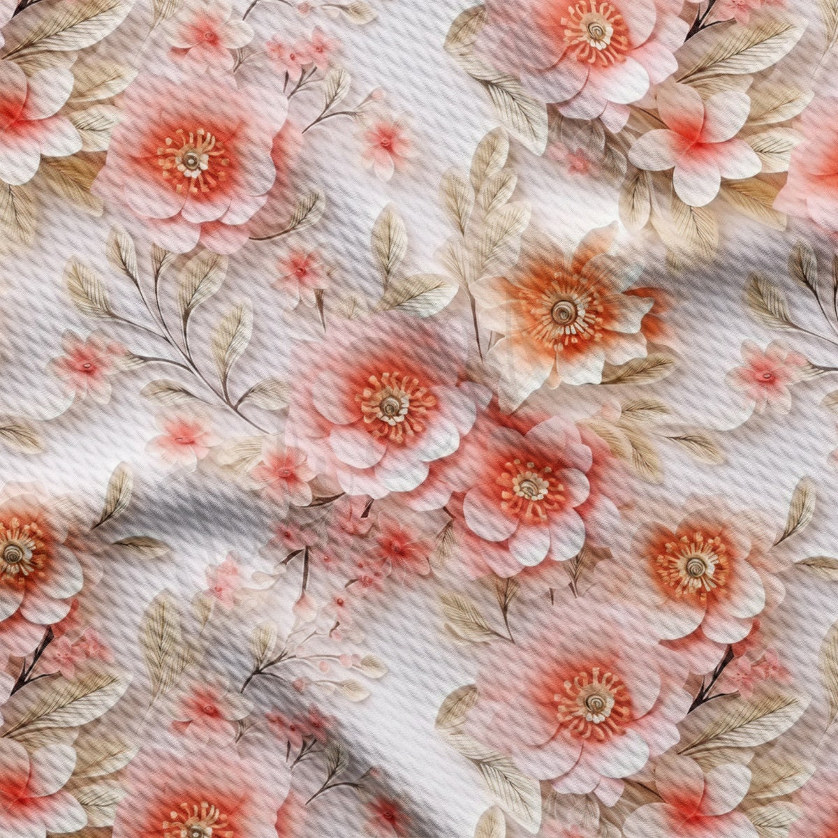 Floral Bullet Textured FabricAA1931  flowers Embroidery