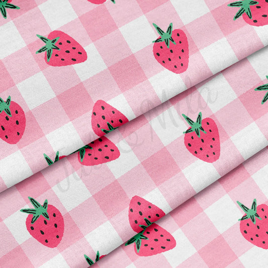 100% Cotton Fabric By the Yard Printed in USA Cotton Sateen -  Cotton strawberry