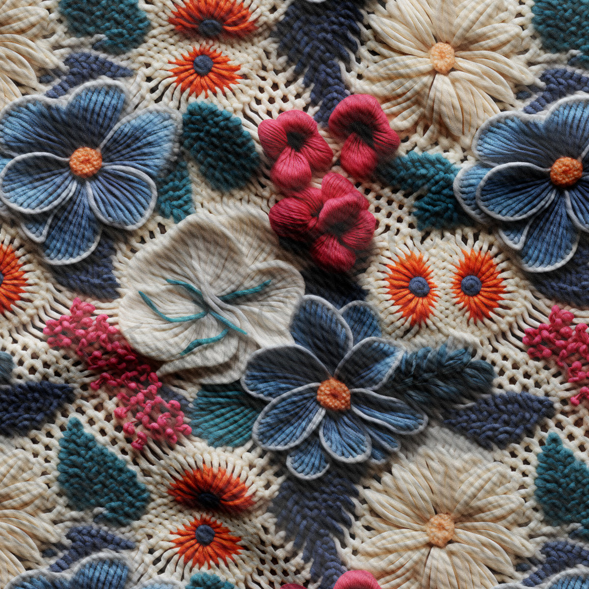 Floral Bullet Textured Fabric  AA1928 flowers Embroidery