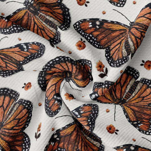 Butterfly Embroidery  Bullet Textured Fabric by the yard Fabric AA1978