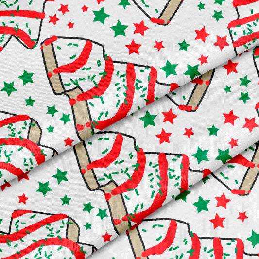100% Cotton Fabric By the Yard Printed in USA Cotton Sateen - Cotton Printed СTN1976 christmas cakes