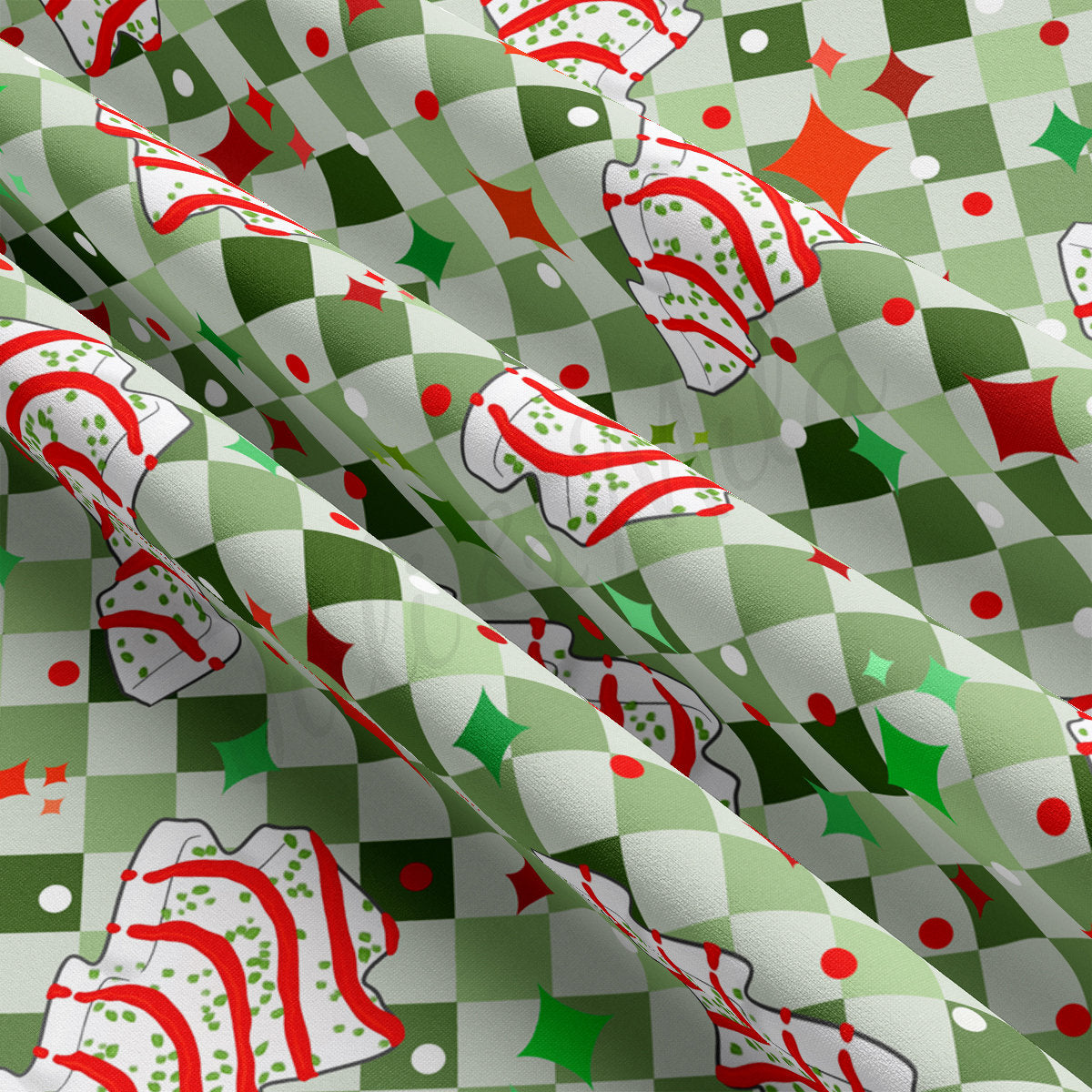 Christmas Cakes Double Brushed Polyester Fabric DBP1973