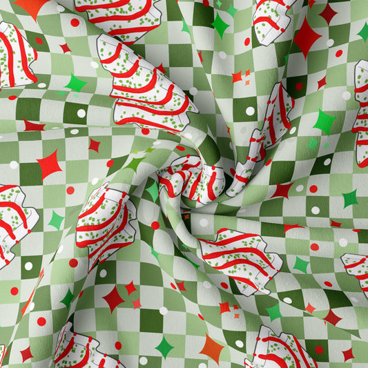 Christmas Cakes Double Brushed Polyester Fabric DBP1973