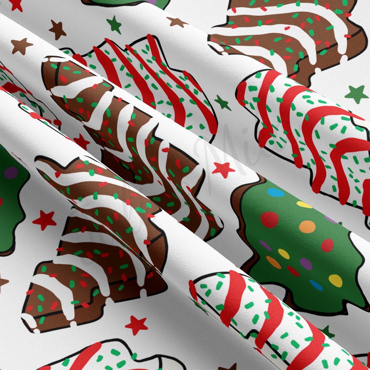 Christmas Cakes DBP Fabric Double Brushed Polyester Fabric bDBP1974
