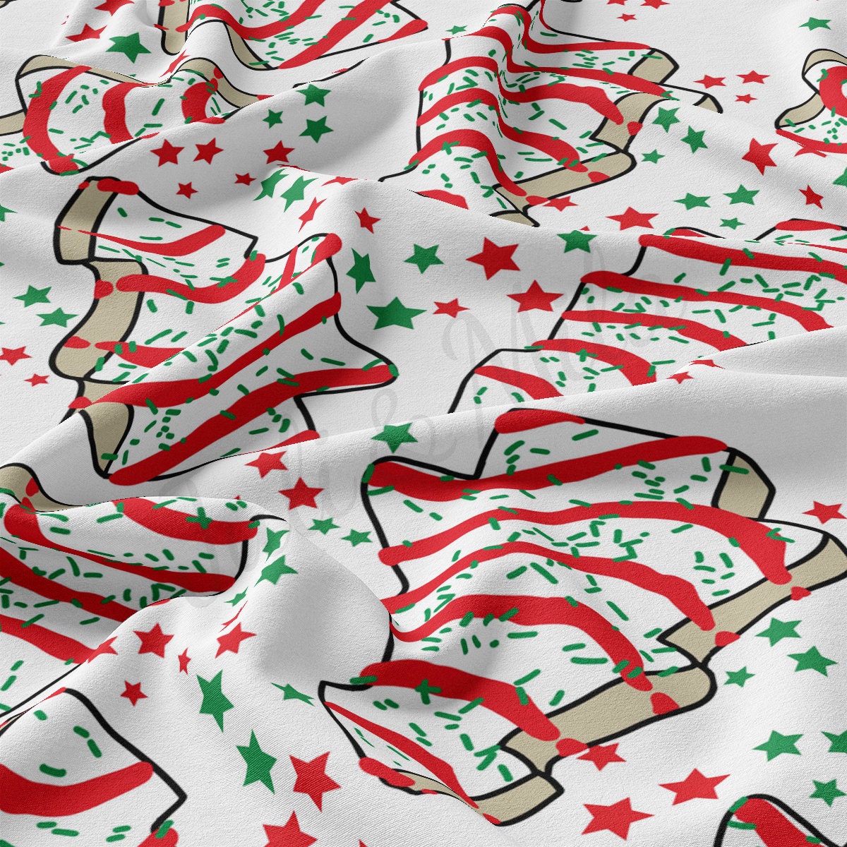 Christmas CakesDouble Brushed Polyester Fabric DBP1976