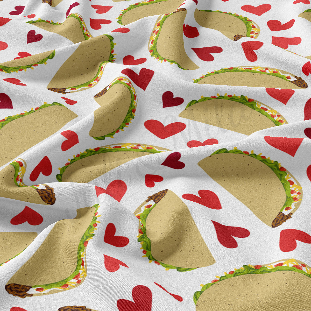 Tacos Valentine&#39;s Day DBP Fabric Double Brushed Polyester Fabric by the Yard DBP Jersey Stretchy Soft Polyester Stretch Fabric DBP1995
