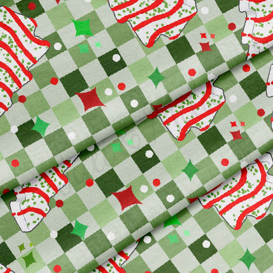 100% Cotton Fabric By the Yard Printed in USA Cotton Sateen - Cotton Printed СTN1973 christmas cakes