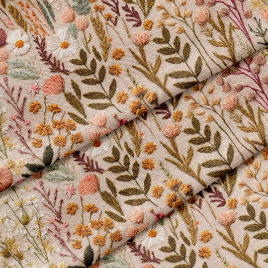Floral 100% Cotton Fabric  Embroidery Floral Printed CTN1979