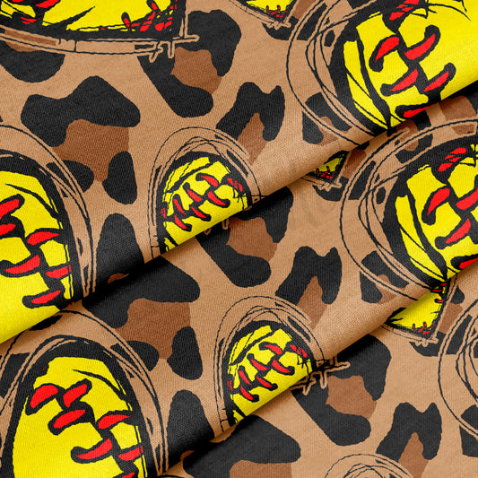 Softball 100% Cotton Fabric By the Yard Printed in USA Cotton Sateen -  Cotton Printed СTN1993 Sport