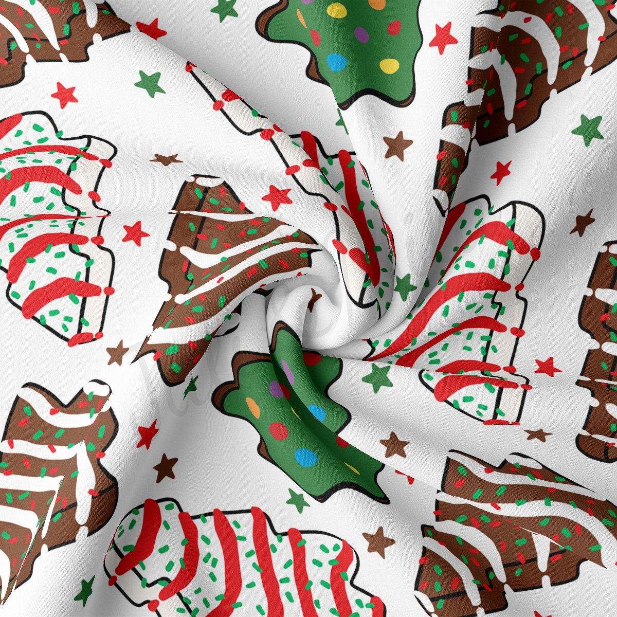 Christmas Cakes DBP Fabric Double Brushed Polyester Fabric bDBP1974