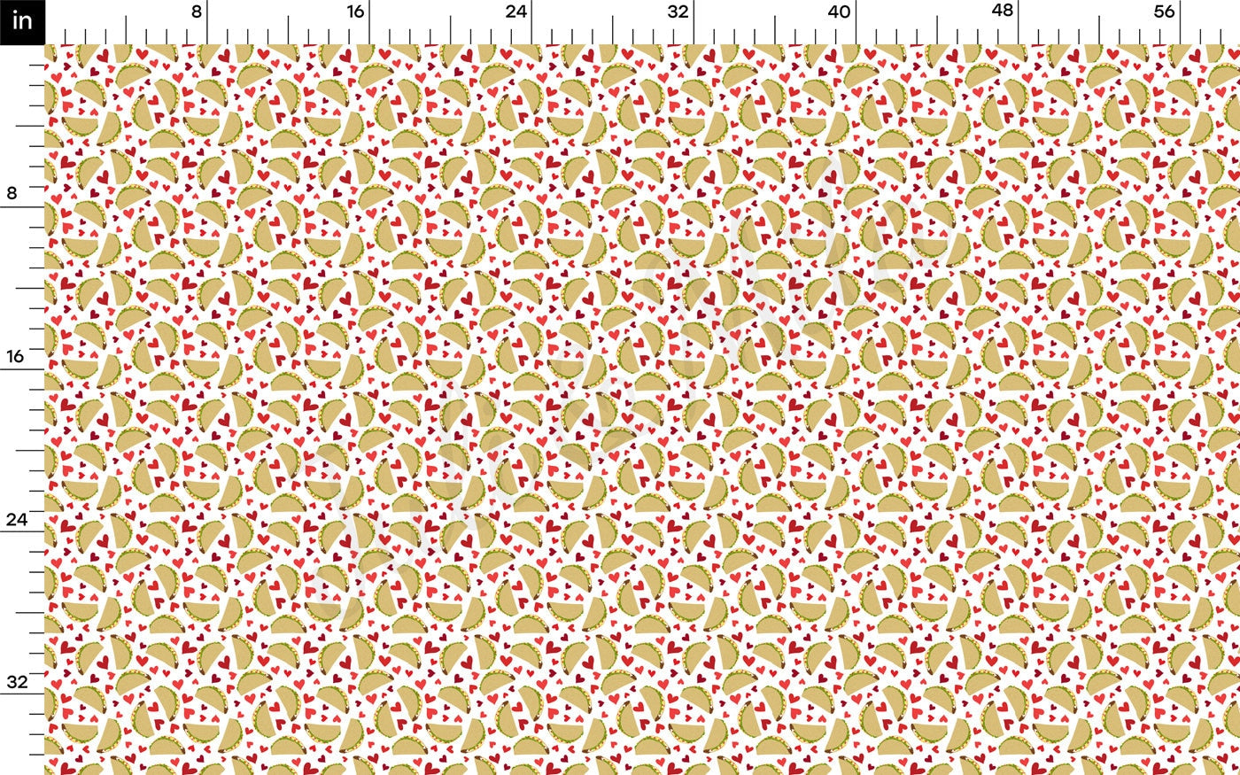 Tacos Valentine&#39;s Day DBP Fabric Double Brushed Polyester Fabric by the Yard DBP Jersey Stretchy Soft Polyester Stretch Fabric DBP1995