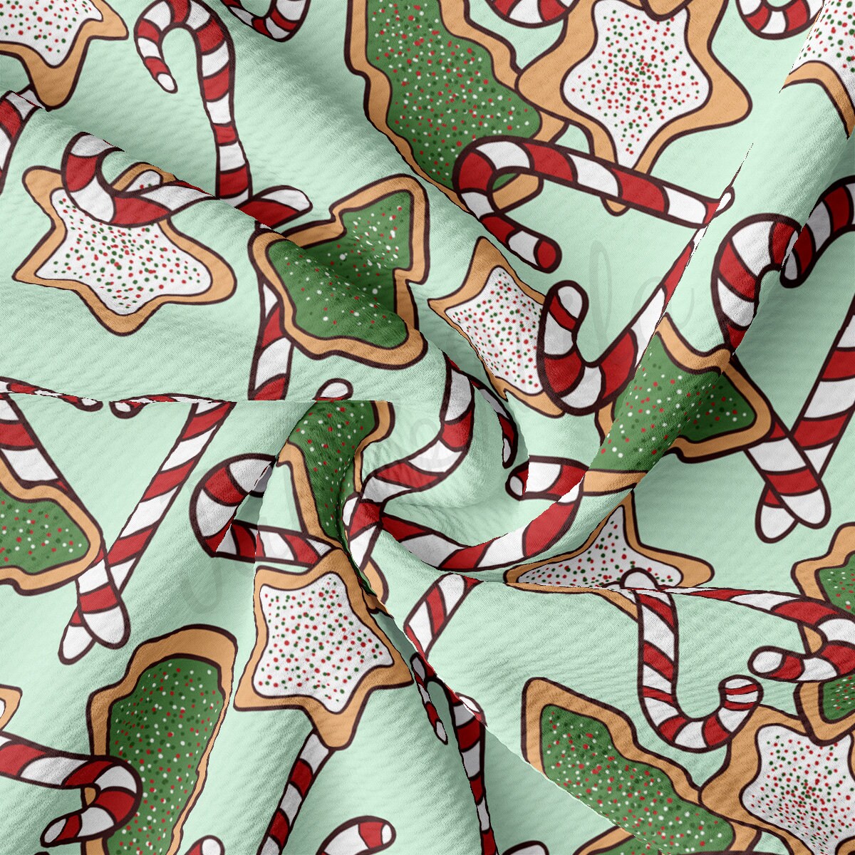 Christmas Liverpool Bullet Textured Fabric by the yard 4Way Stretch Solid Strip Thick Knit Jersey Liverpool Fabric AA2078 Christmas