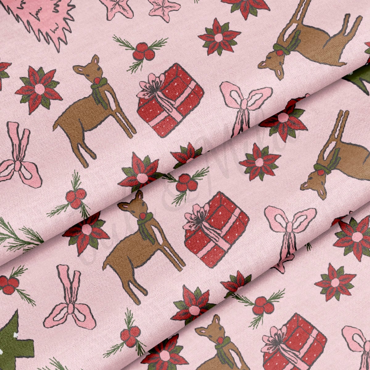 100% Cotton Fabric By the Yard Printed in USA Cotton Sateen -  Cotton CNT2052 Christmas