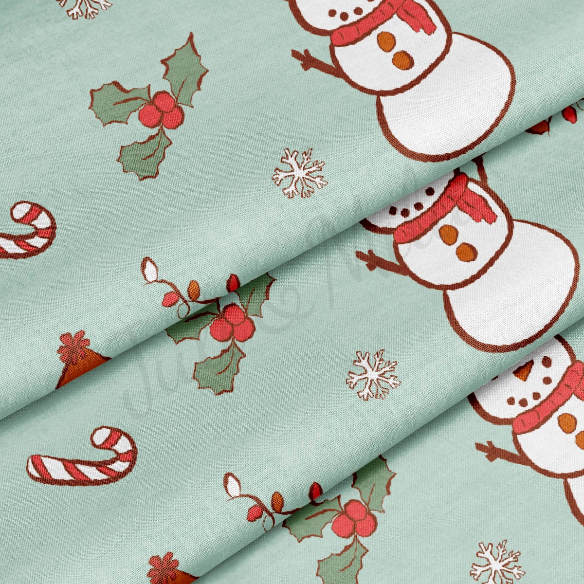 100% Cotton Fabric By the Yard Printed in USA Cotton Sateen -  Cotton CNT2065 Christmas