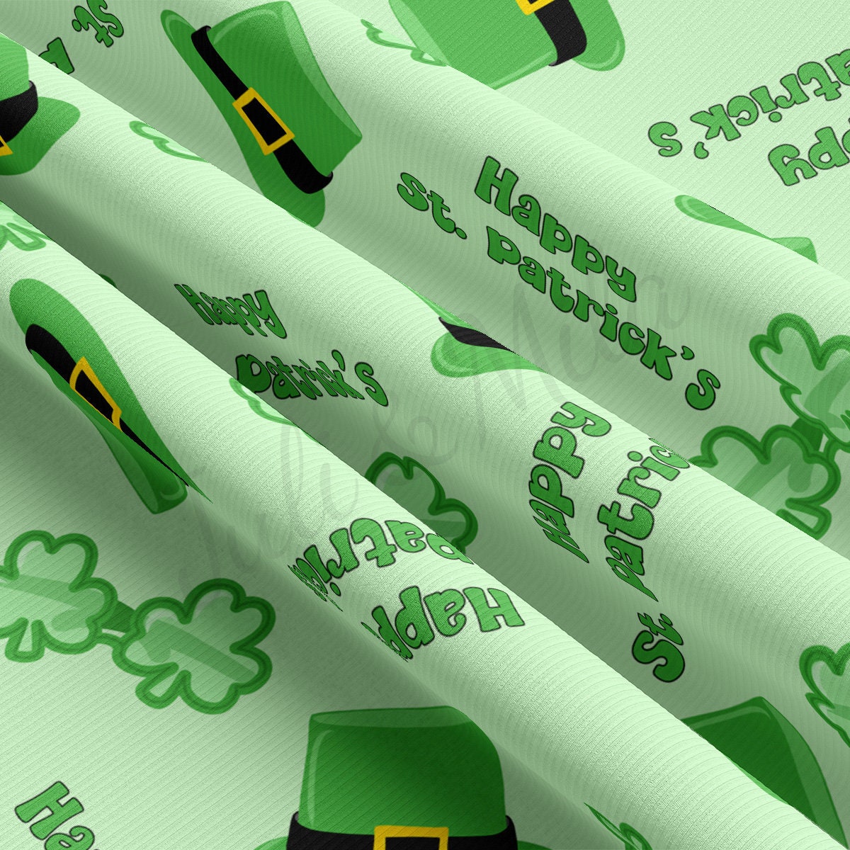St. Patrick&#39;s Rib Knit Fabric by the Yard Ribbed Jersey Stretchy Soft Polyester Stretch Fabric 1 Yard  RBK2068