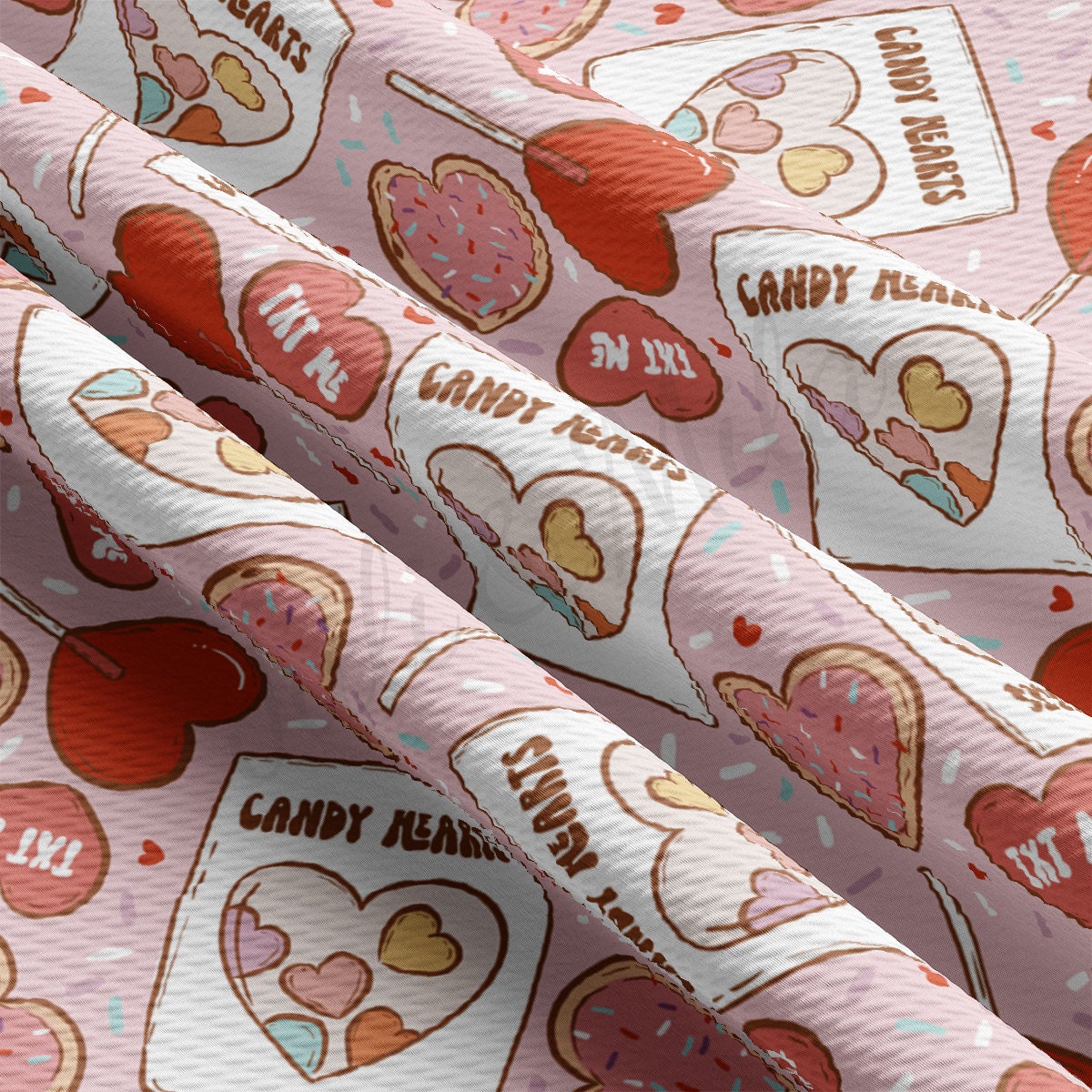 Valentine&#39;s Day Printed Liverpool Bullet Textured Fabric by the yard 4Way Stretch Solid Strip Thick Knit Liverpool Fabric AA2089