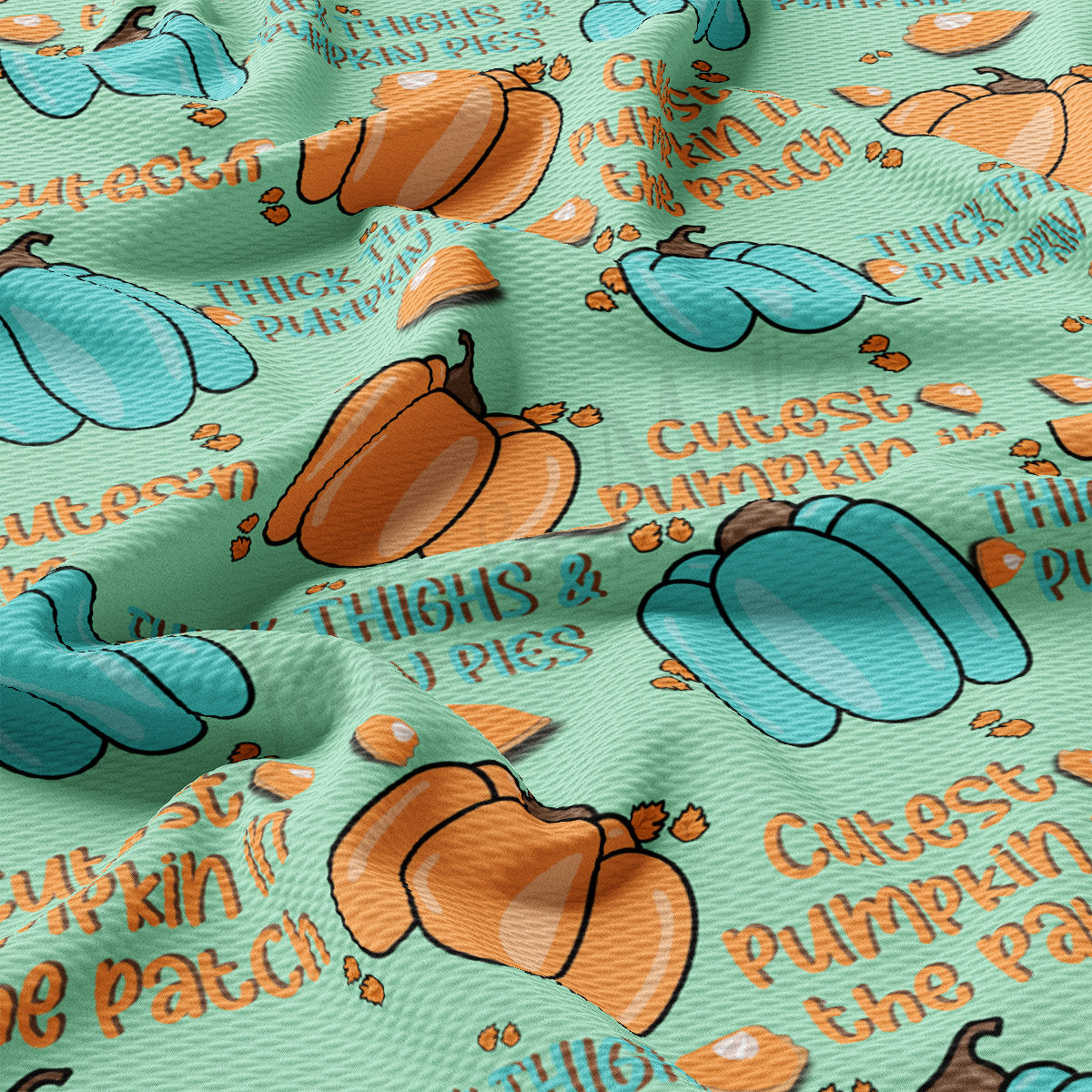 Cutest Pumpkin In the Patch Printed Liverpool Bullet Textured Fabric by the yard  Fabric AA2143