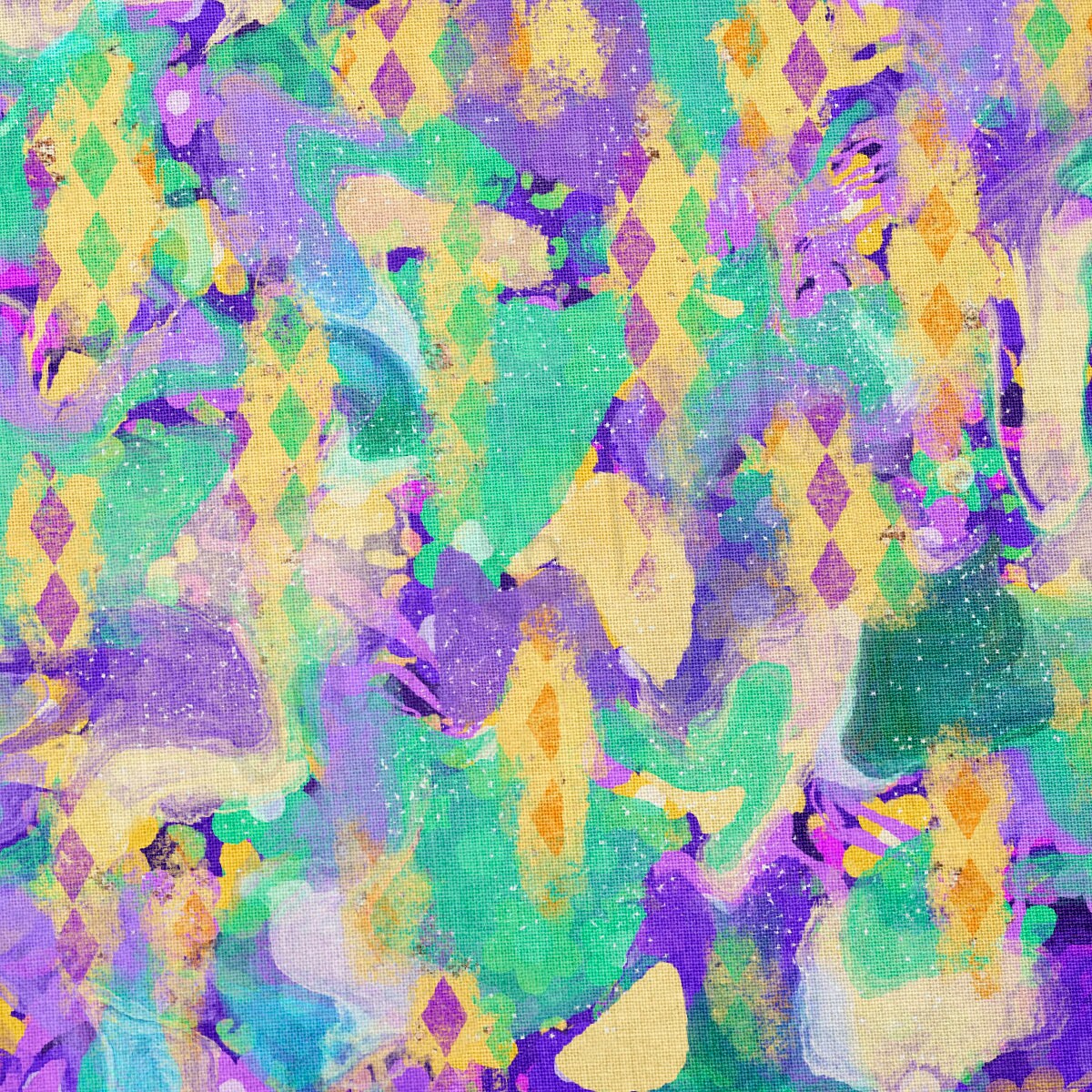 100% Cotton Fabric By the Yard Printed in USA Cotton Sateen -  Cotton Mardi Gras  CTN2124