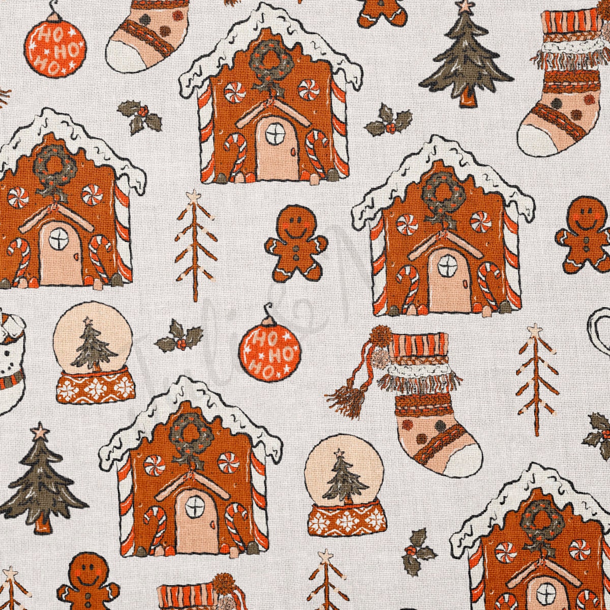 100% Cotton Fabric By the Yard Printed in USA Cotton Sateen -  Cotton CNT2029 Christmas