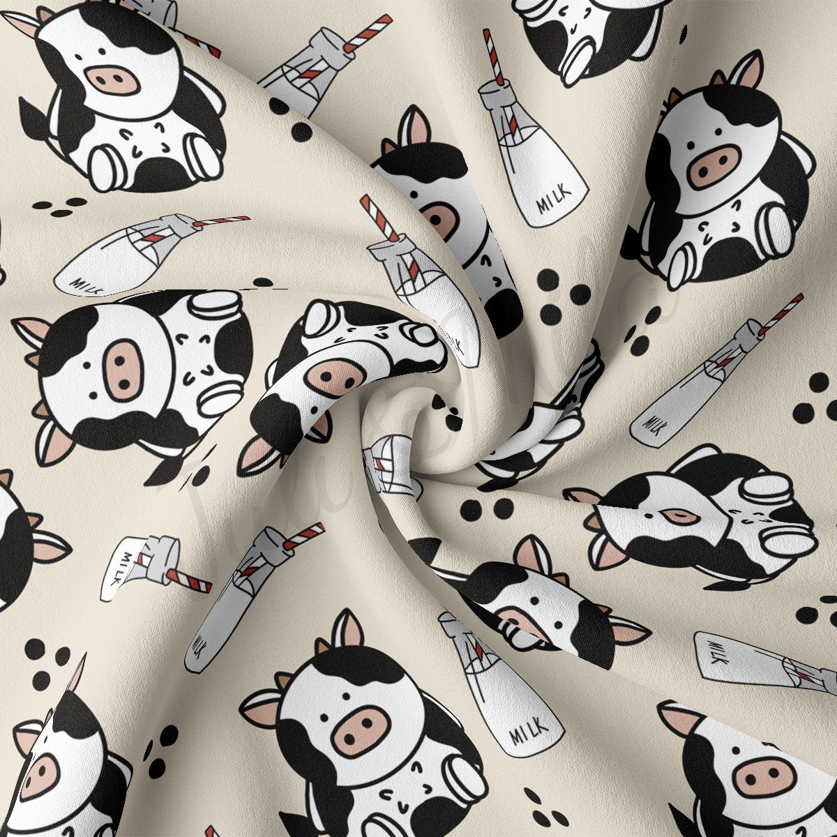 DBP Fabric Double Brushed Polyester Fabric by the Yard DBP Jersey Stretchy Soft Polyester Stretch Fabric DBP2108 Cow