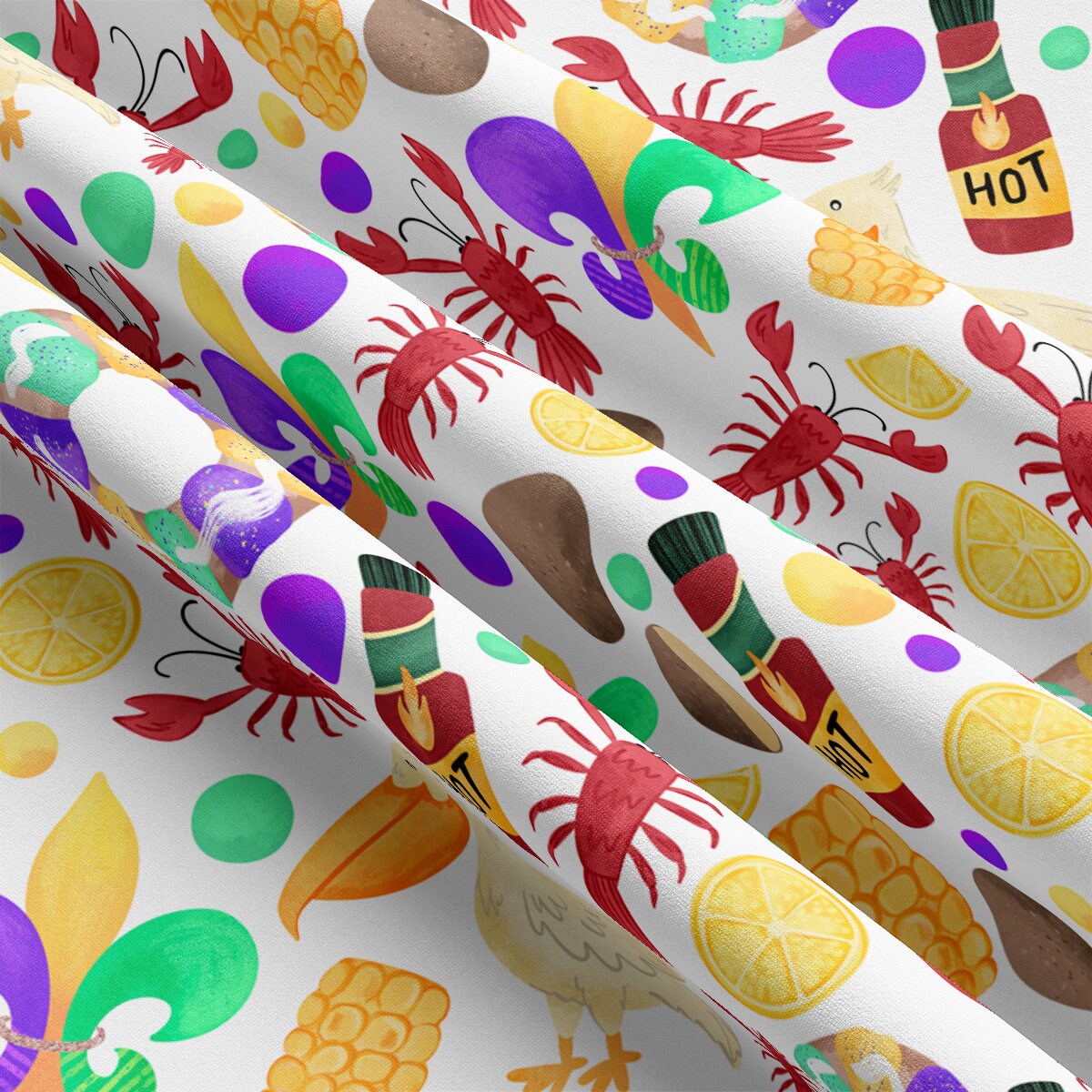 DBP Fabric Double Brushed Polyester DBP2123 Mardi Gras