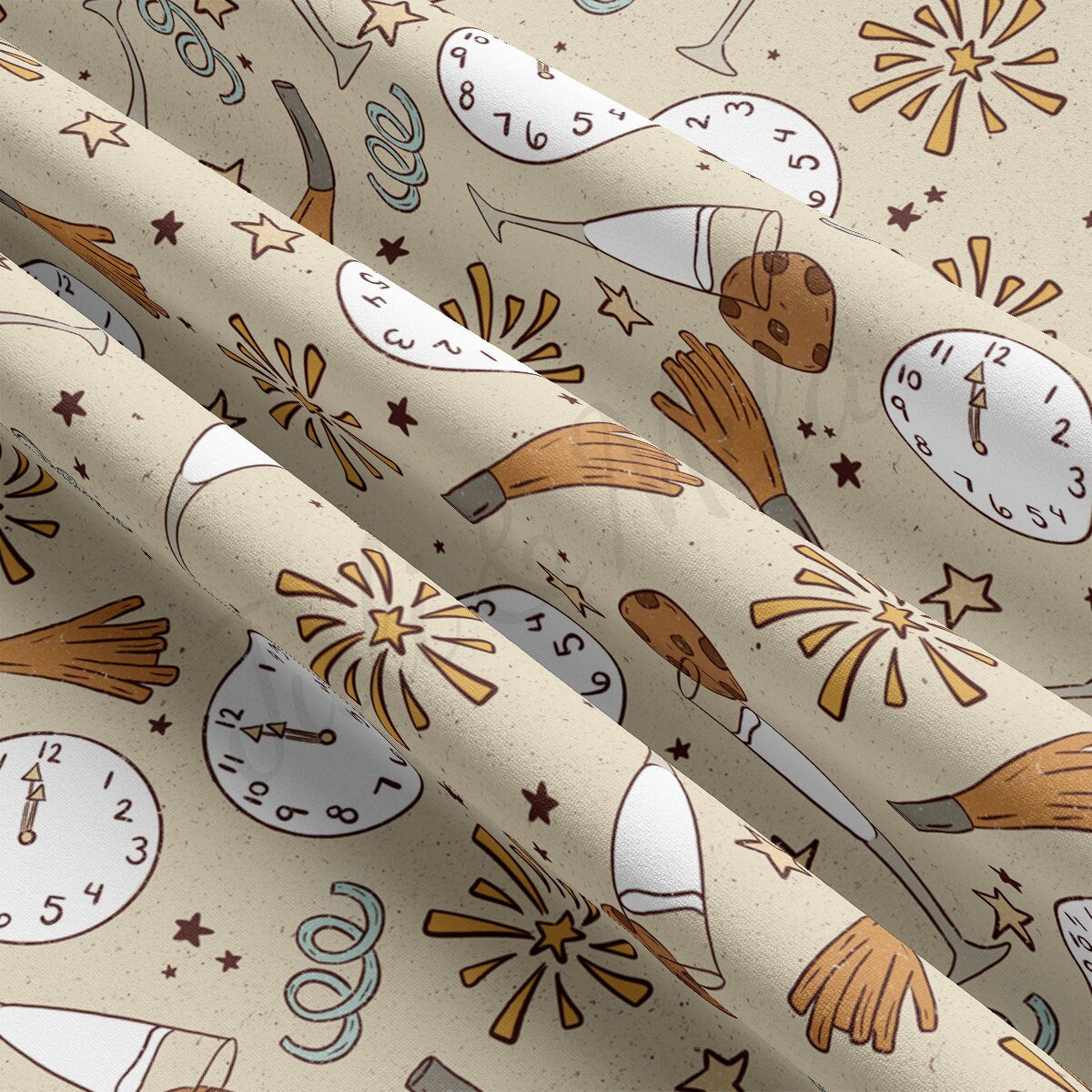 DBP Fabric Double Brushed Polyester Fabric by the Yard DBP Jersey Stretchy Soft Polyester Stretch Fabric DBP2133 Christmas  New Year&#39;s Eve