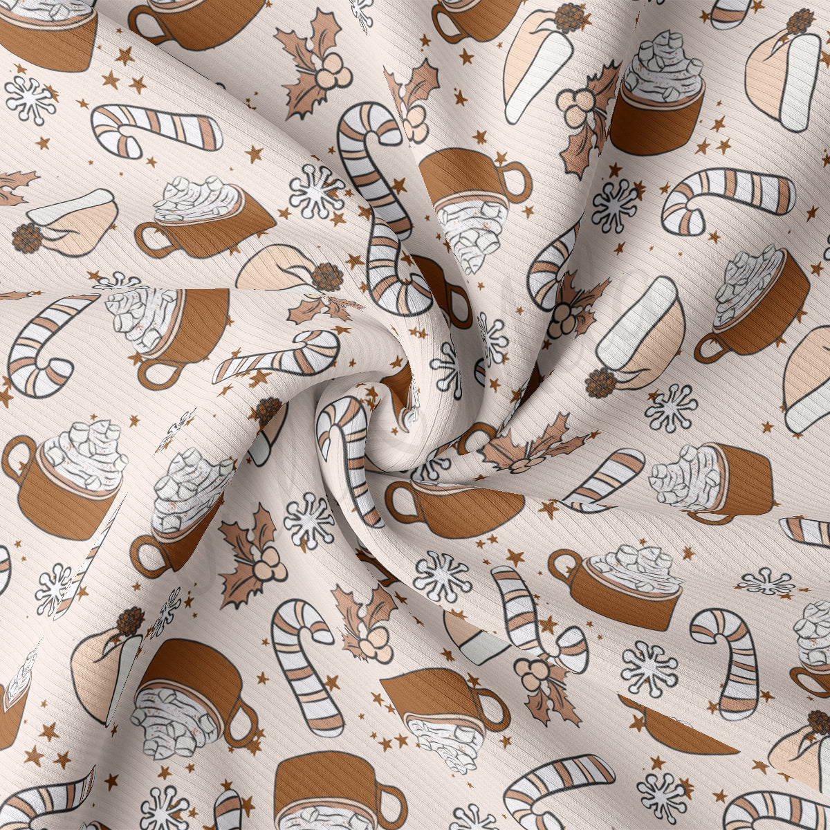 Christmas Rib Knit Fabric by the Yard Ribbed Jersey Stretchy Soft Polyester Stretch Fabric 1 Yard  RBK2016