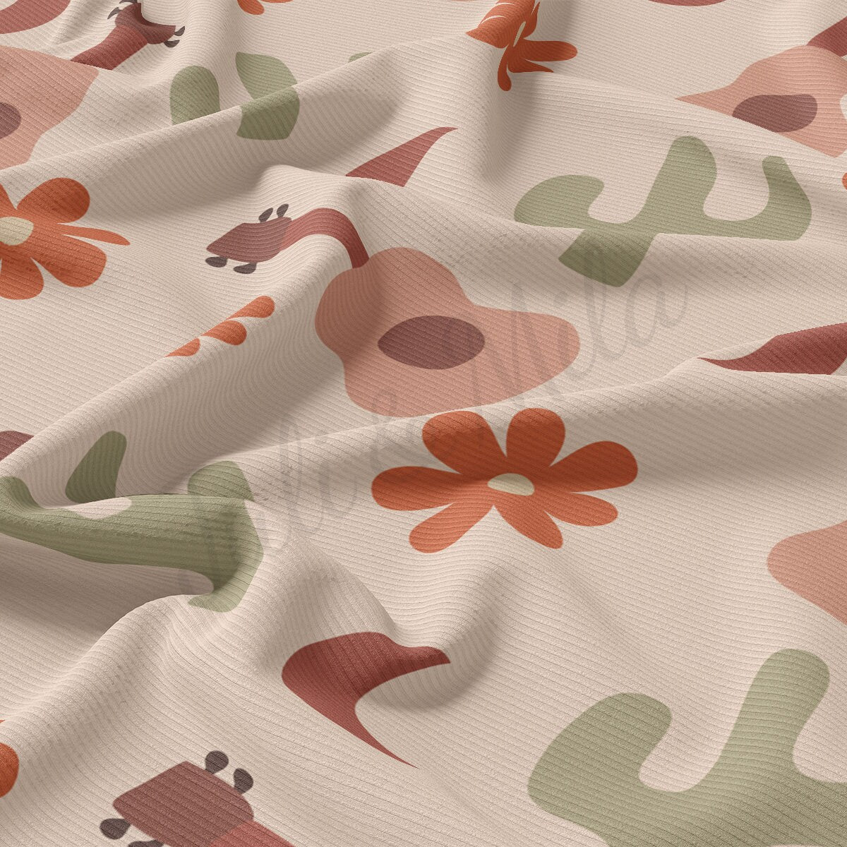Western Rib Knit Fabric by the Yard Ribbed Jersey Stretchy Soft Polyester Stretch Fabric 1 Yard  RBK2024