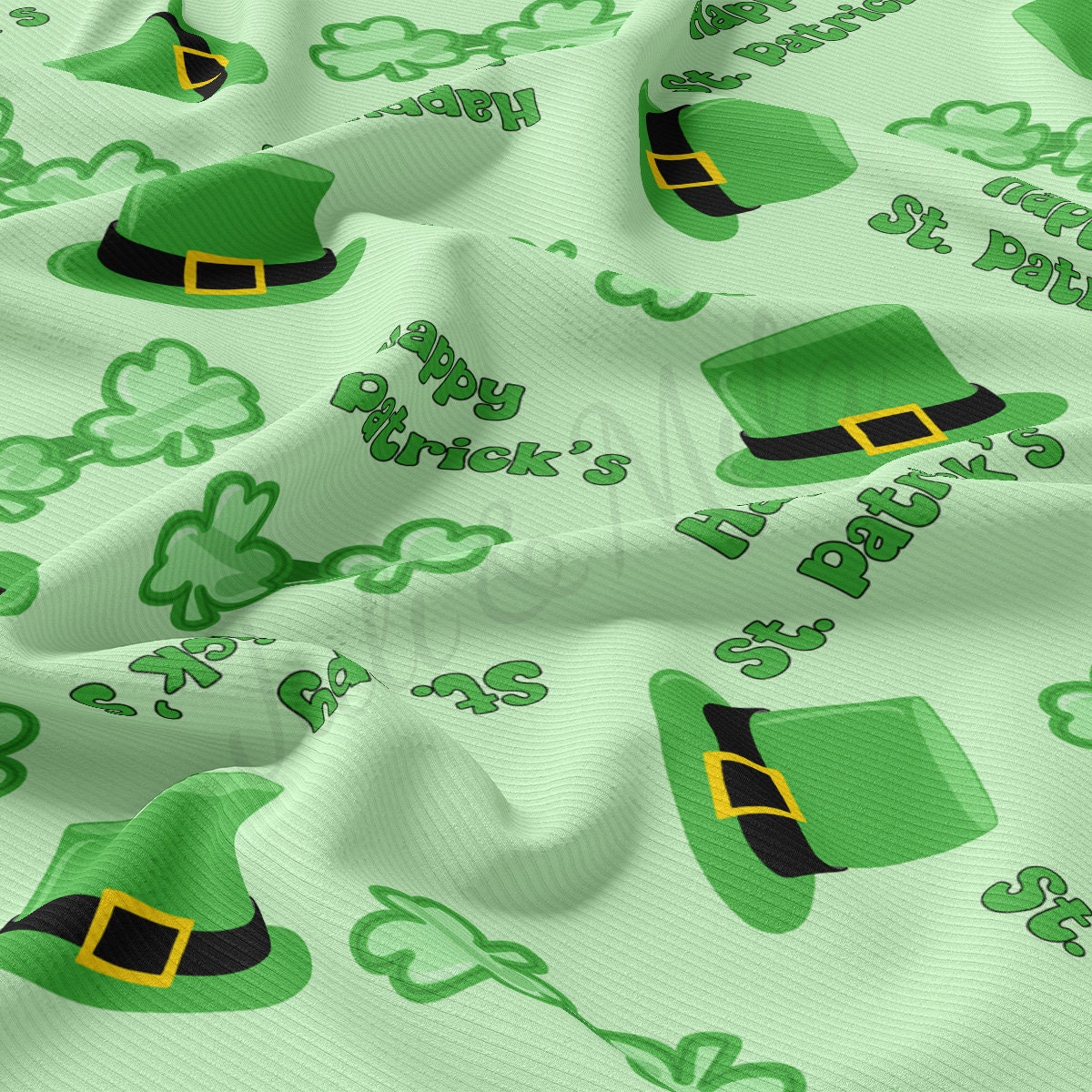 St. Patrick&#39;s Rib Knit Fabric by the Yard Ribbed Jersey Stretchy Soft Polyester Stretch Fabric 1 Yard  RBK2068