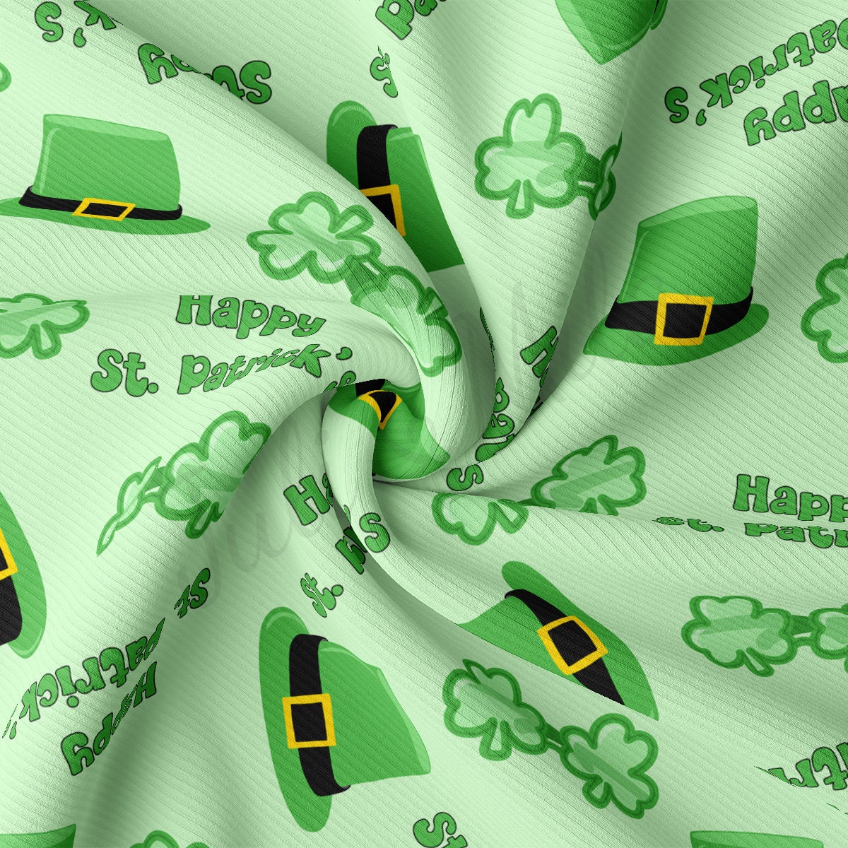 St. Patrick&#39;s Rib Knit Fabric by the Yard Ribbed Jersey Stretchy Soft Polyester Stretch Fabric 1 Yard  RBK2068